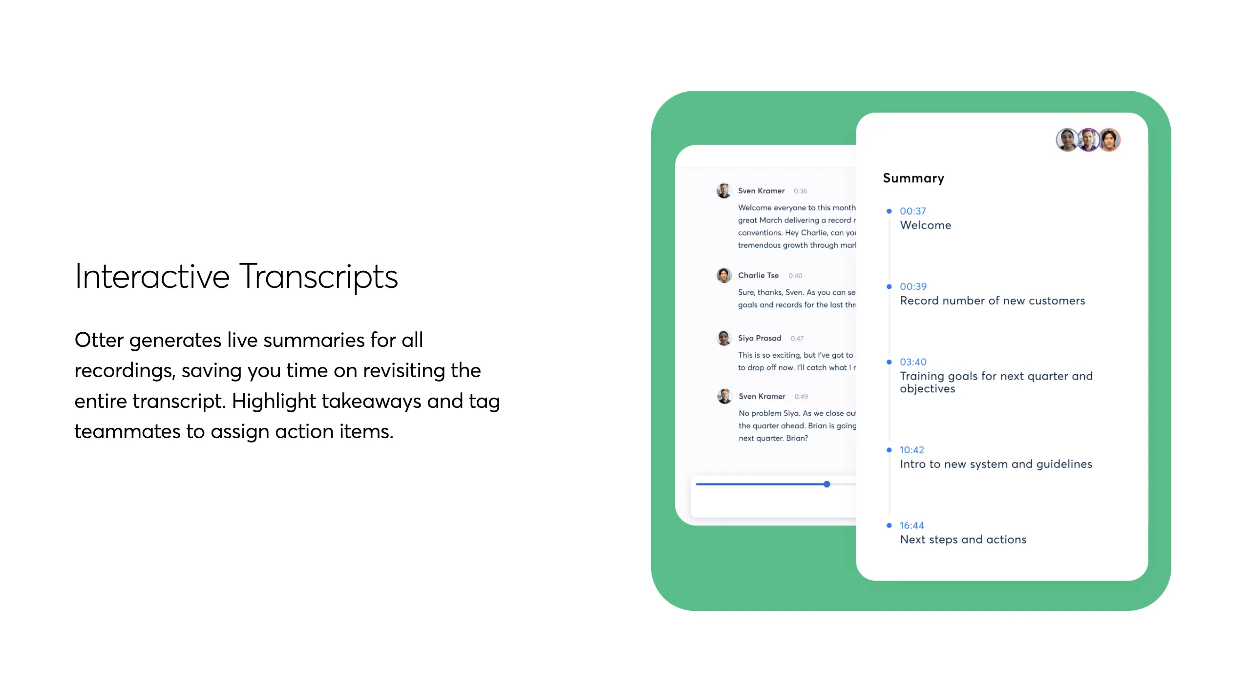 The web page of Otter AI's transcription tool.