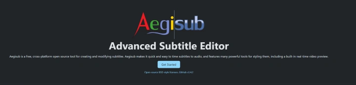 Aegisub homepage.