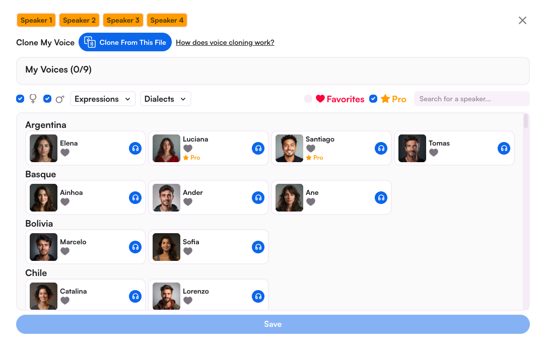 Maestra's AI voices in Spanish.
