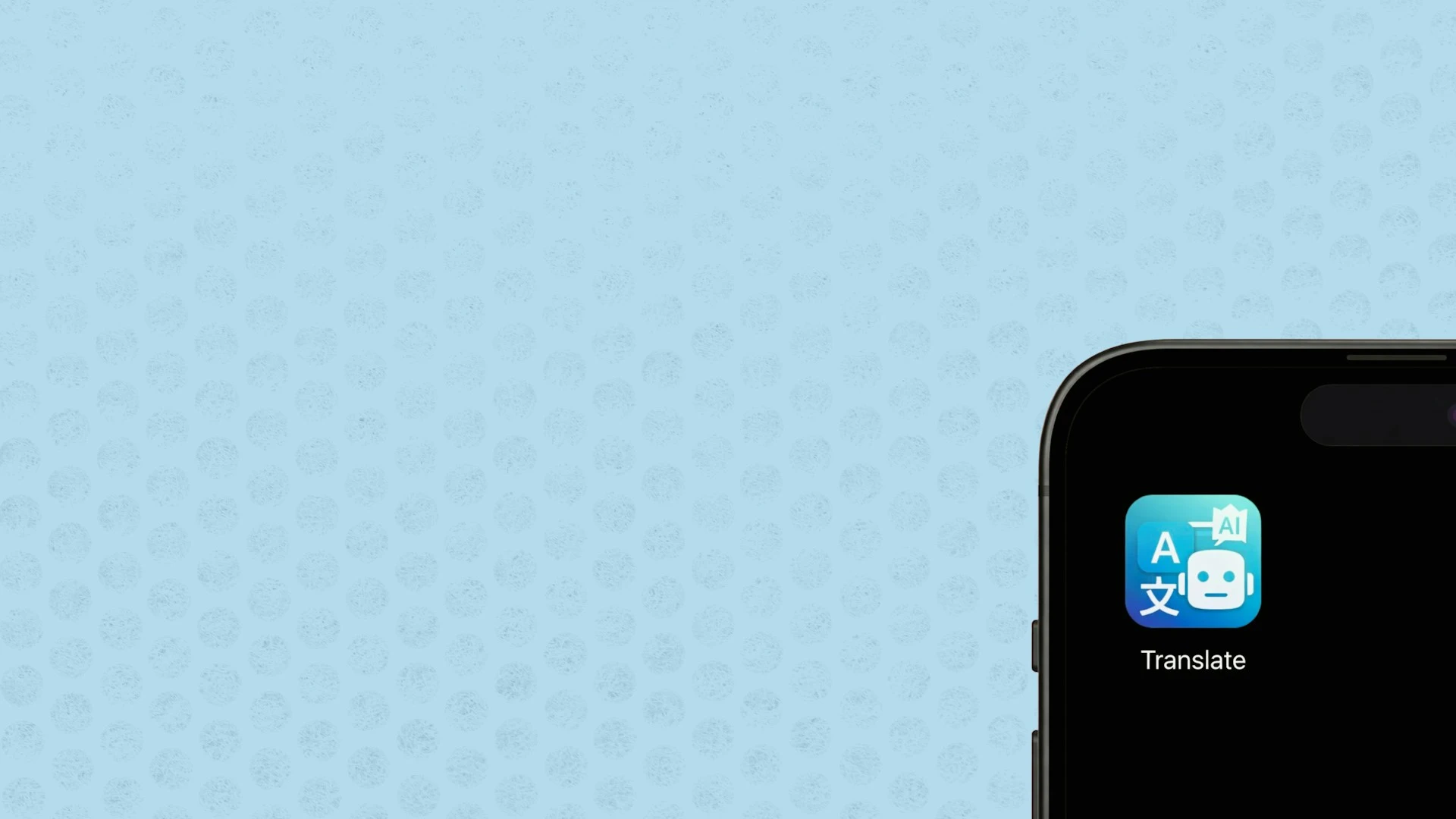 Close-up of a smartphone screen showing a "Translate" app icon.