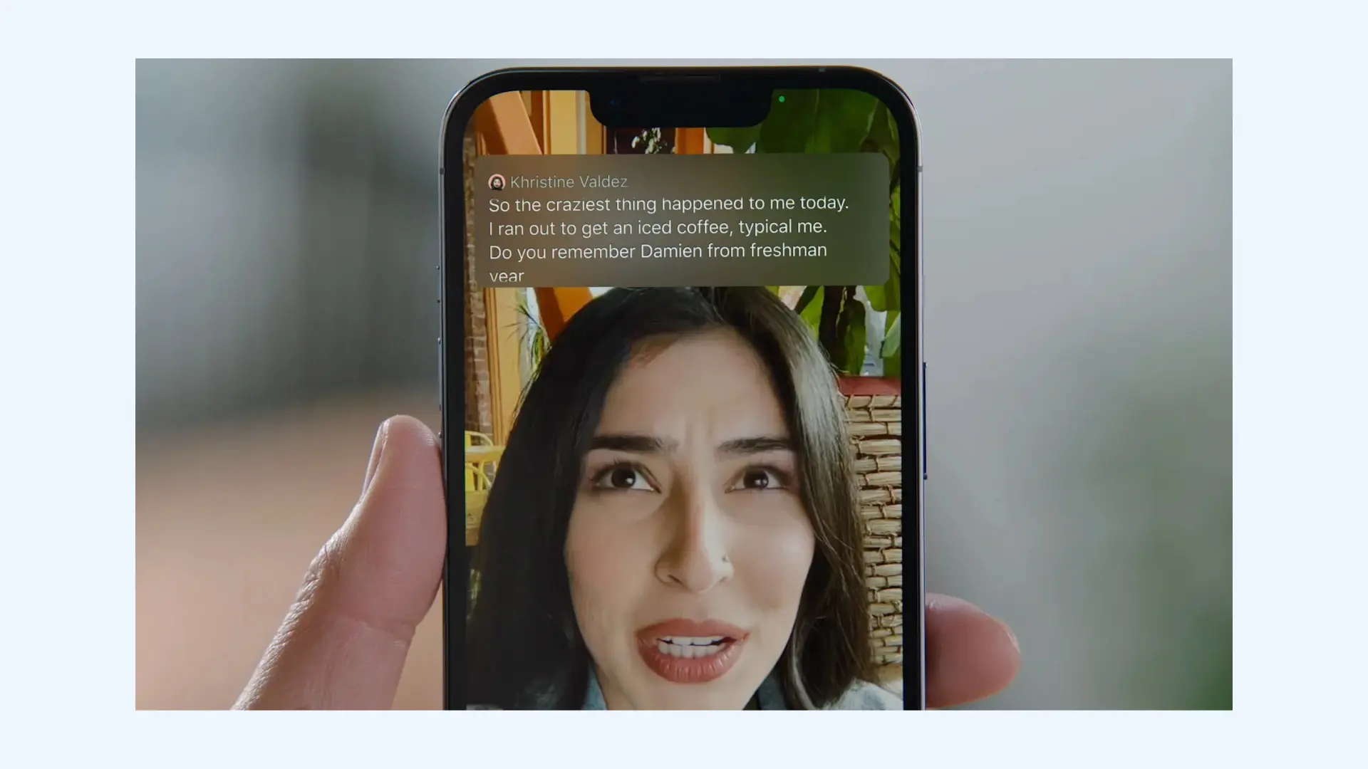 Apple Live Captions displayed on an iPhone.