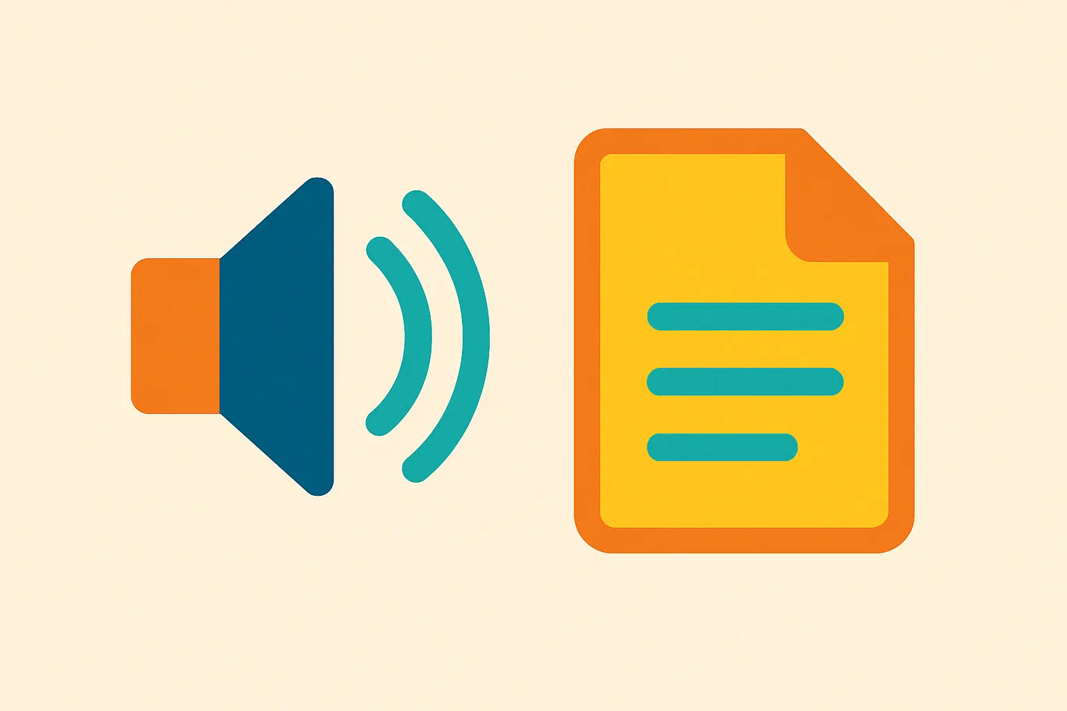 Speaker icon next to a document icon.