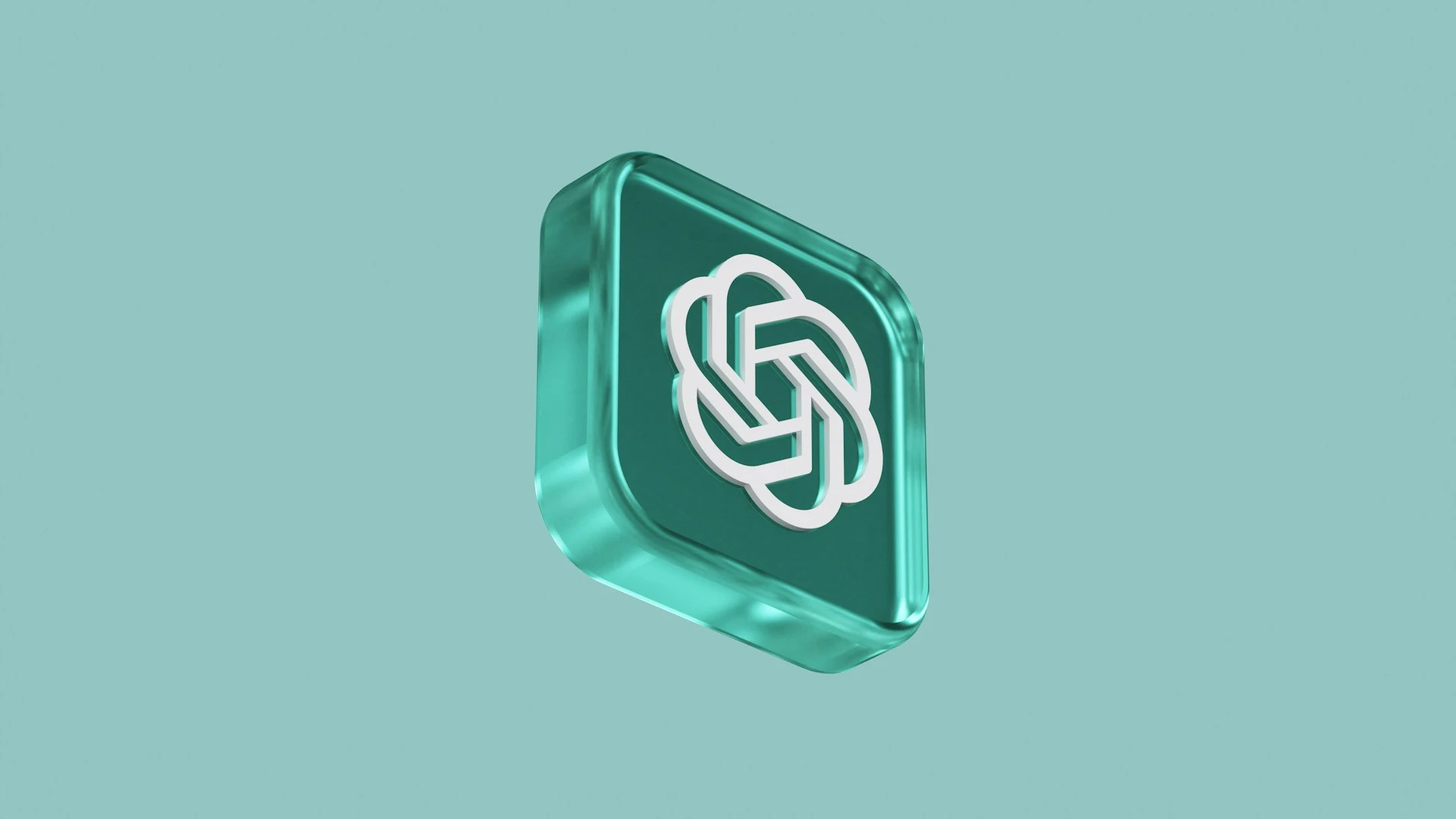 ChatGPT icon on green background.
