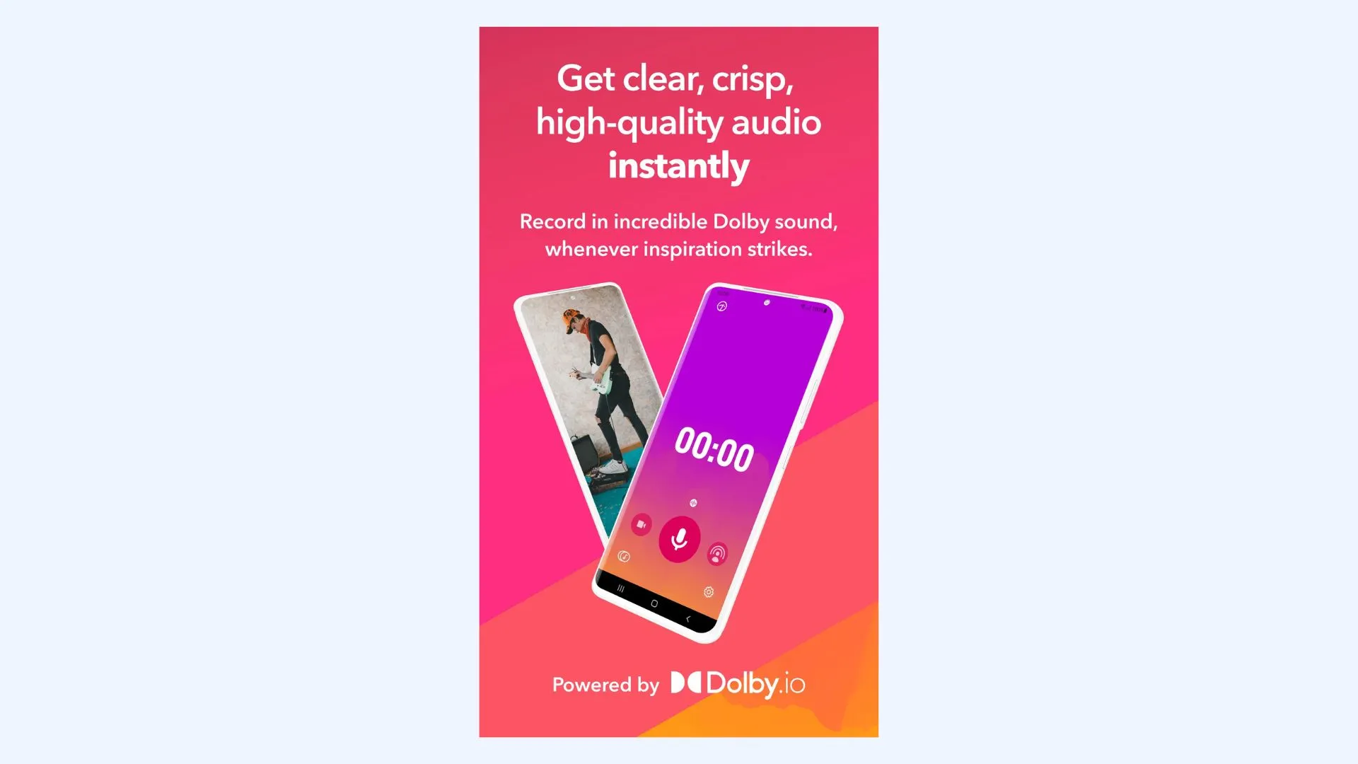 The interface of Dolby On voice recording app for Android.