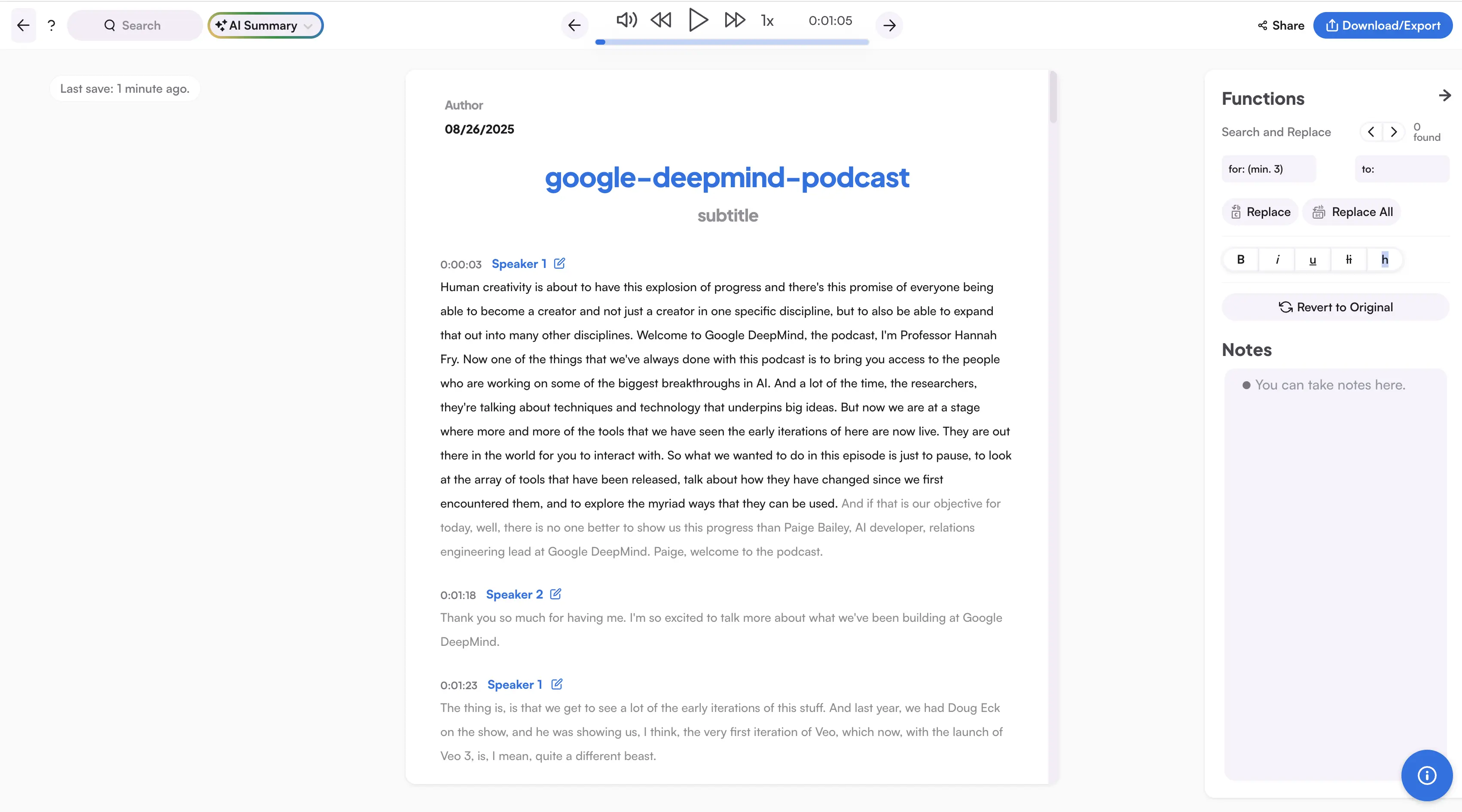 How to view and edit Spotify podcast transcripts with Maestra.