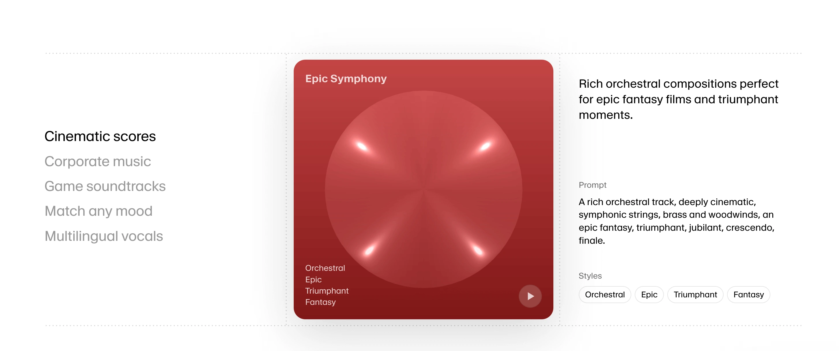 The web page of ElevenLabs Music.