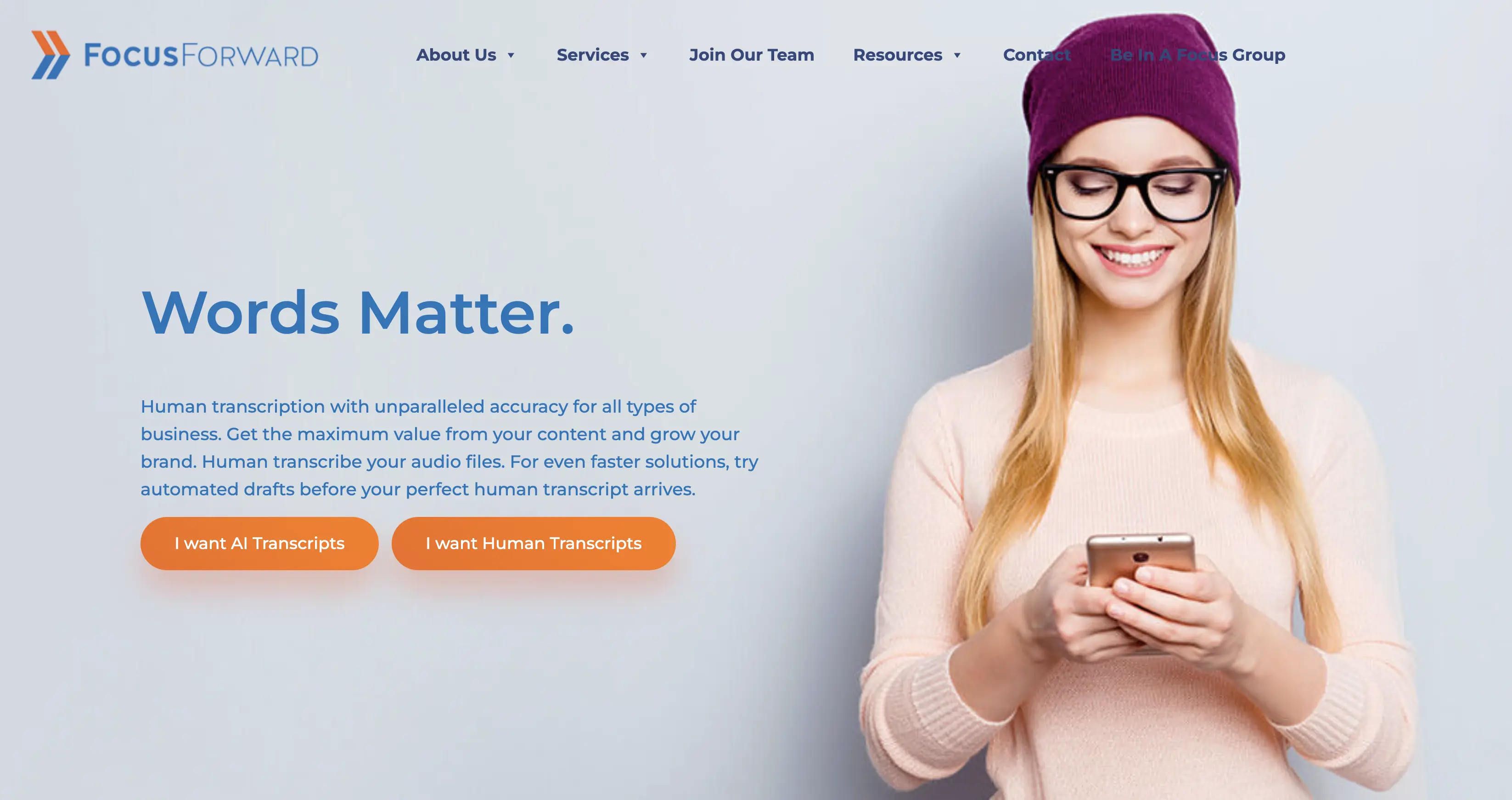 The web page of FocusForward.