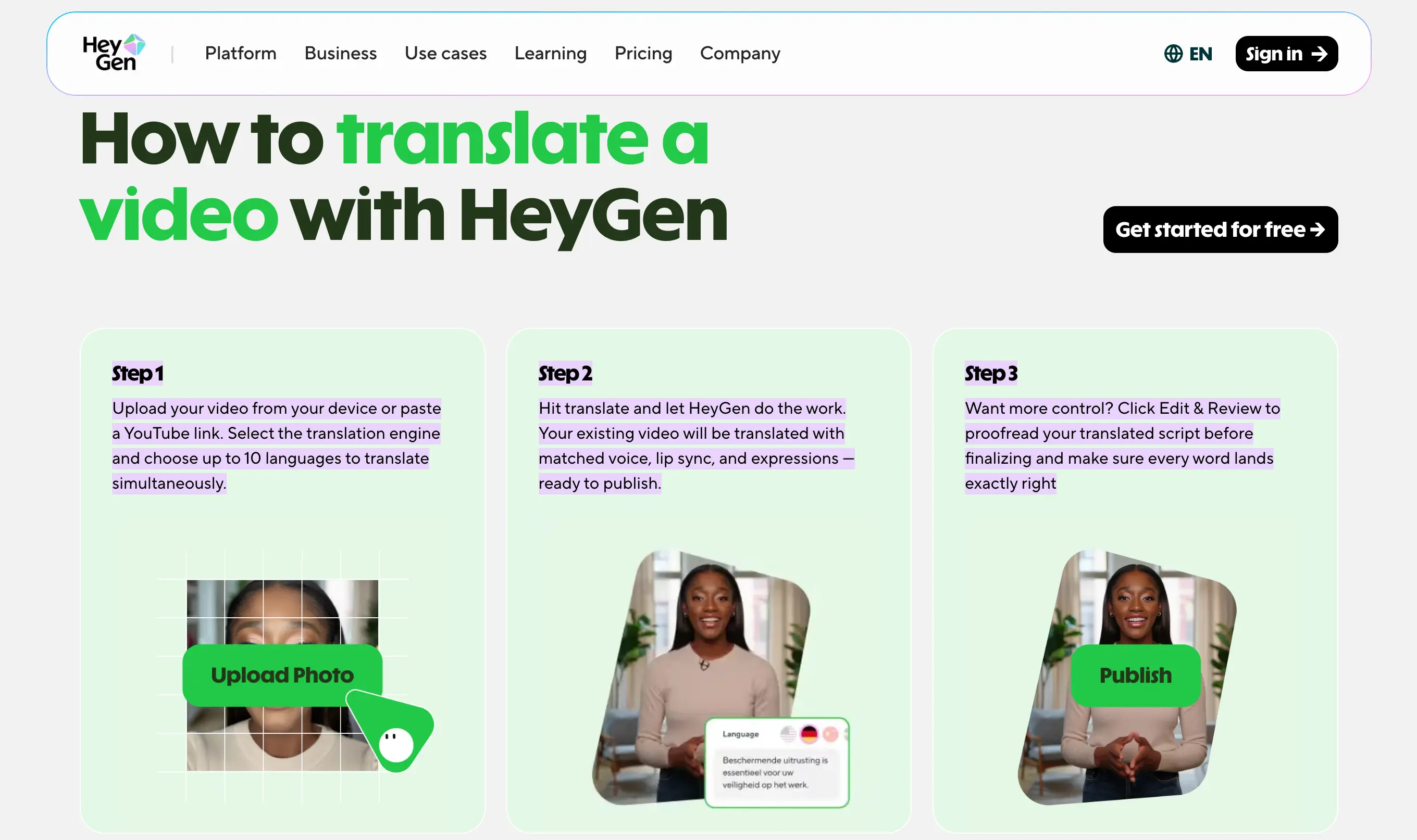 HeyGen video translation with voice over - lip sync in 3 steps