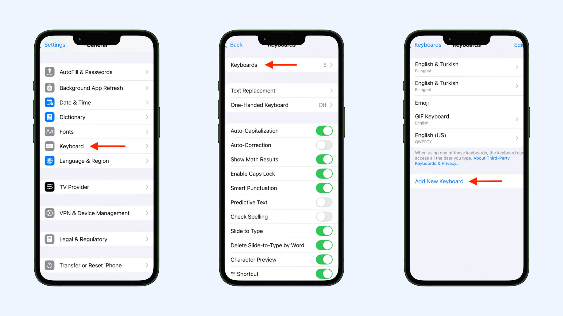 How to add a new keyboard on iPhone.