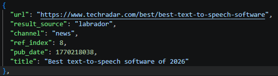 A citation labeled result_source: labrador (first-party)