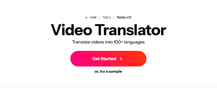Kapwing videooversætter webside