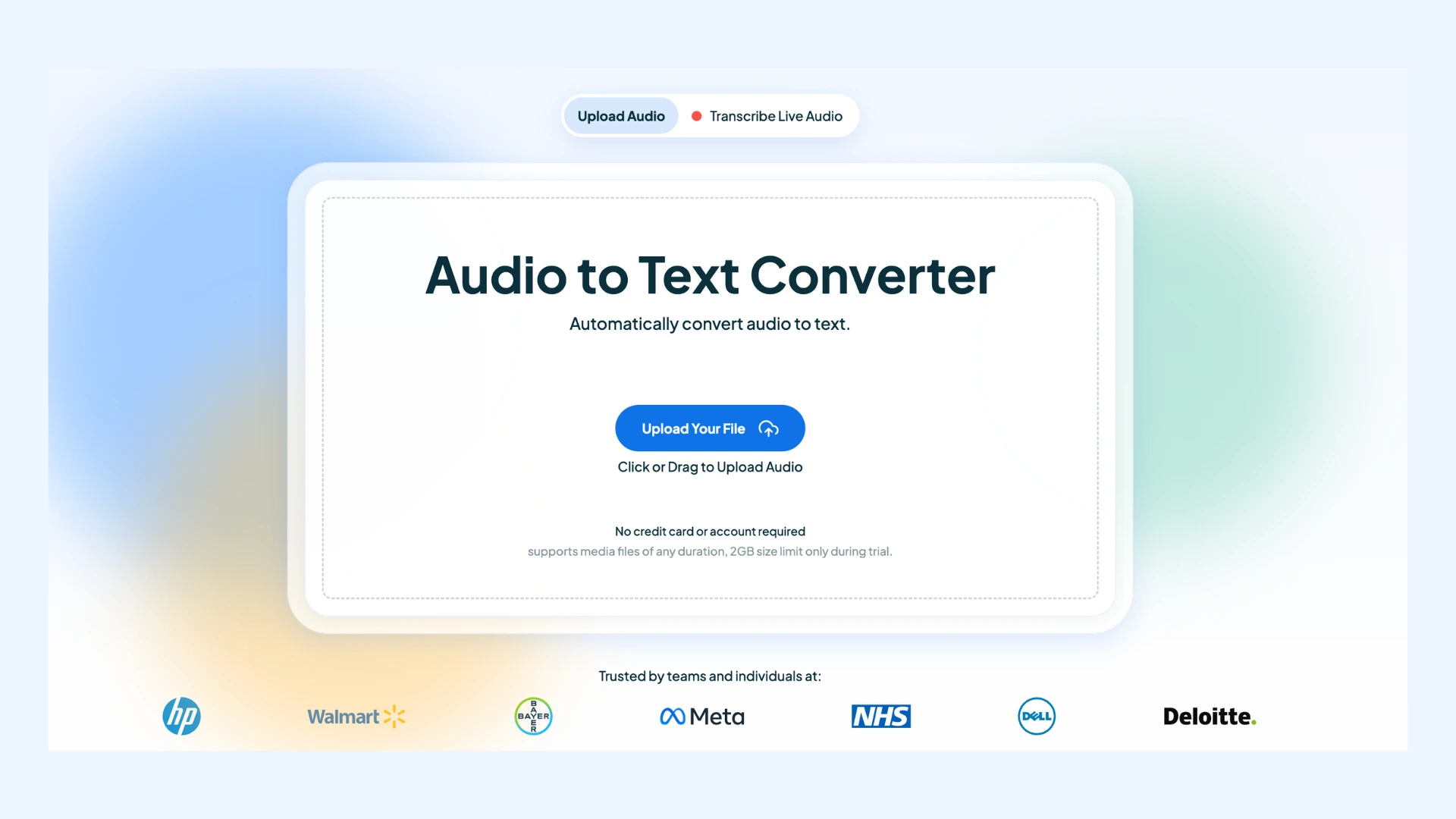 How to upload files to Maestra's audio-to-text converter.