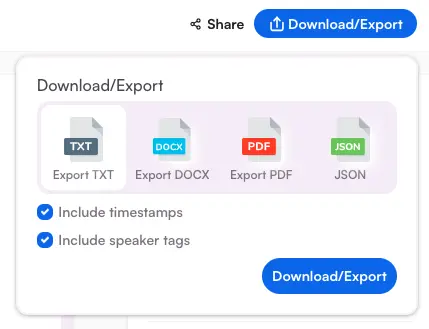 How to download a video transcript with Maestra.
