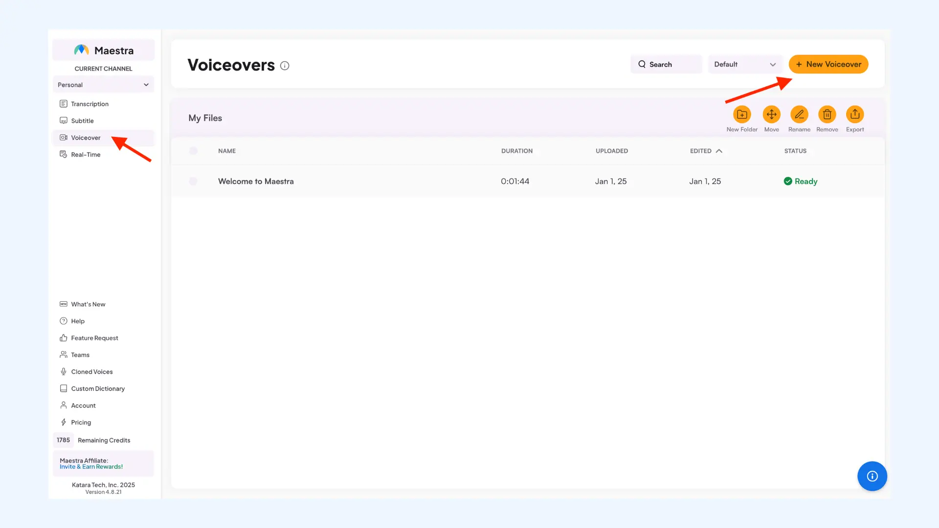 How to translate a podcast recording with Maestra's AI voiceover tools.