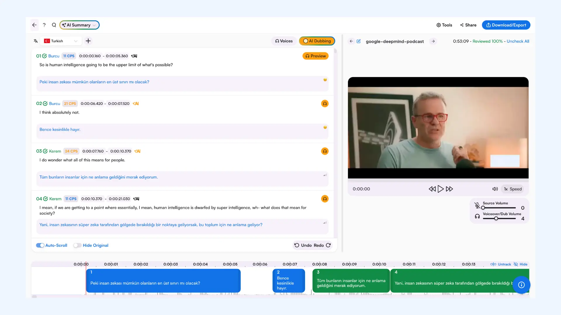 How to edit podcast translations with Maestra.