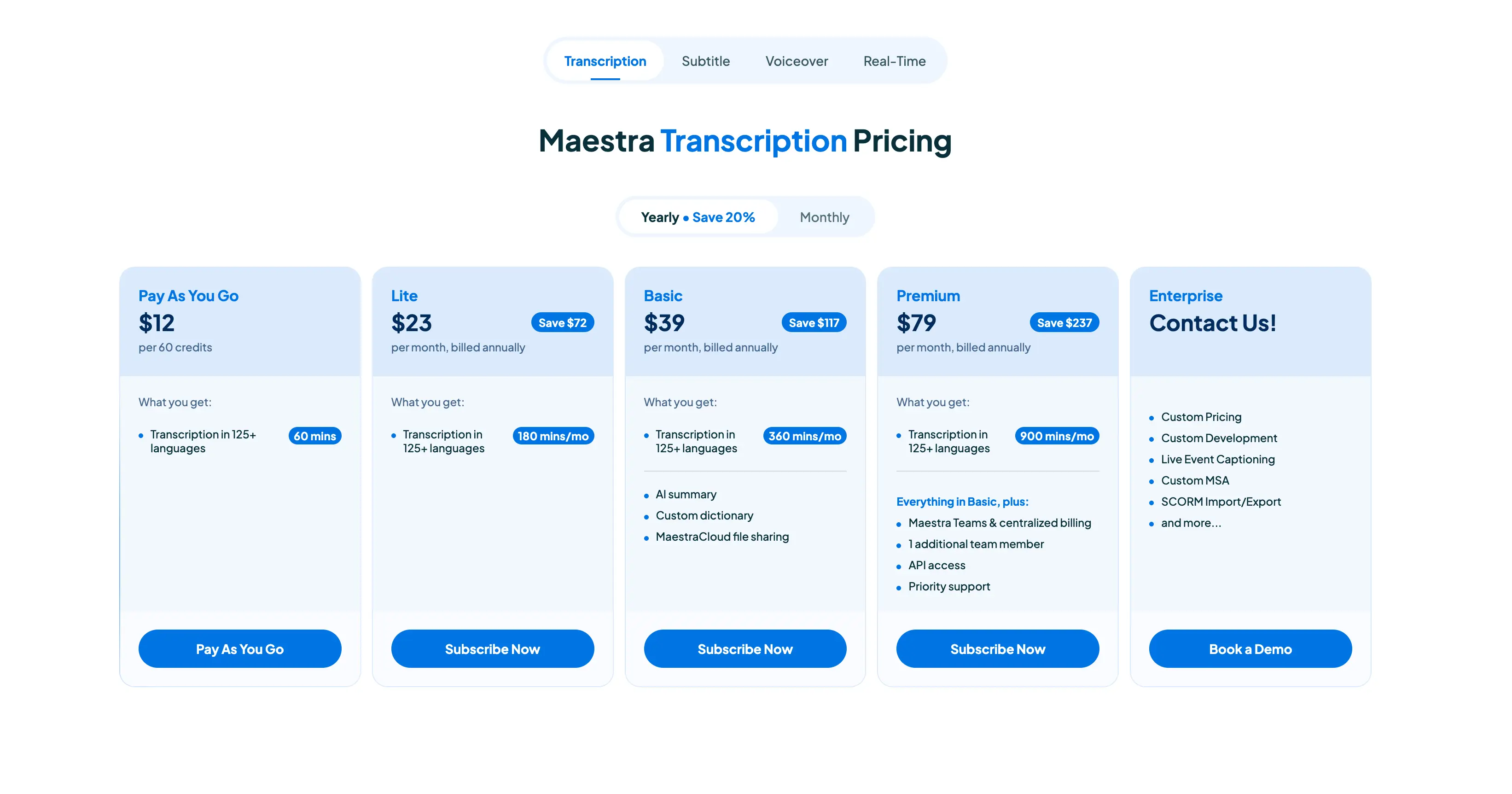 Maestra transcription software pricing plans for 2026 