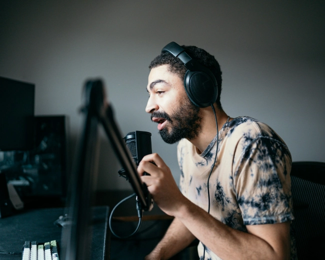 A man doing a voiceover.