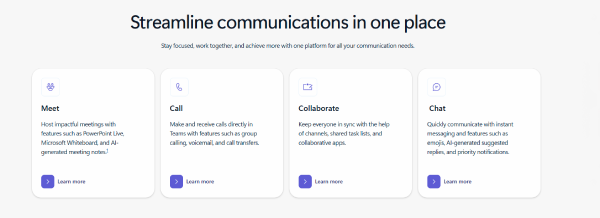 Microsoft Teams features.