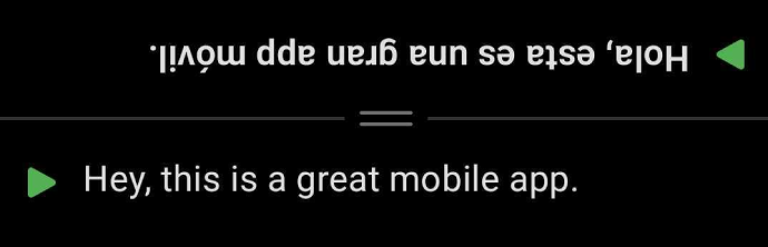 لقطة شاشة لمترجم مايكروسوفت على الهاتف المحمول تظهر الترجمة المعكوسة للمحادثات وجهًا لوجه
