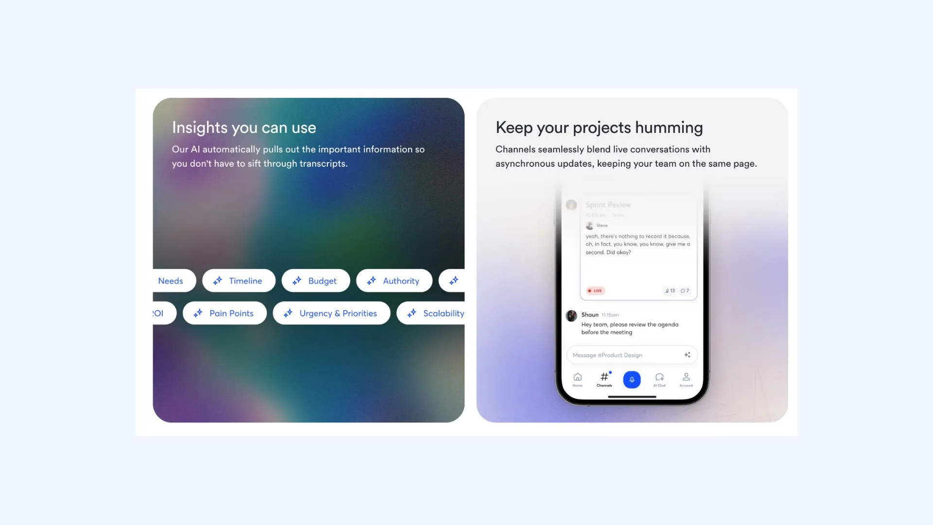 Standout features of Otter AI meeting assistant.