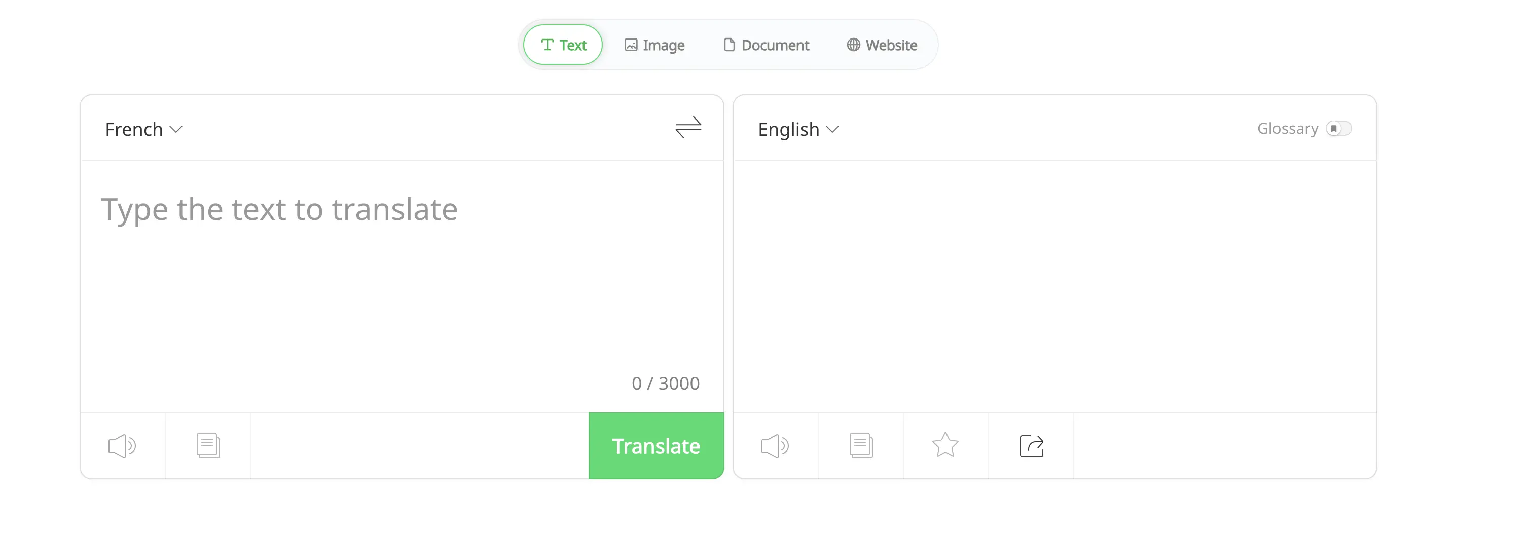 The interface of Naver Papago.