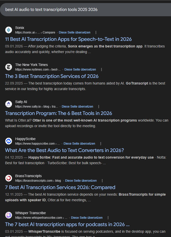 Google SERP results for a year-injected Gemini fan-out query