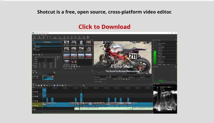 Shotcut homepage.