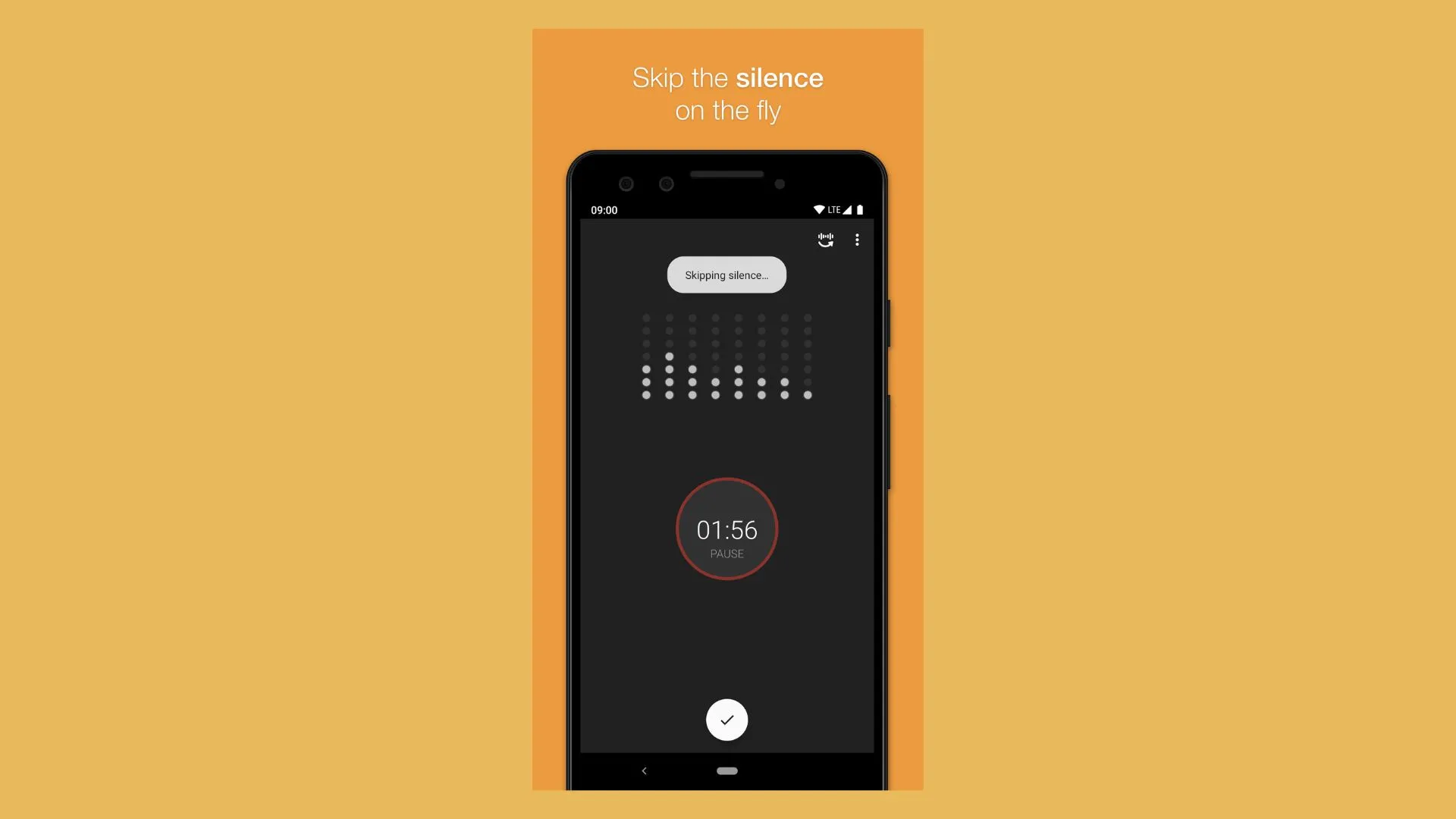 The interface of Smart Voice Recorder Android app.