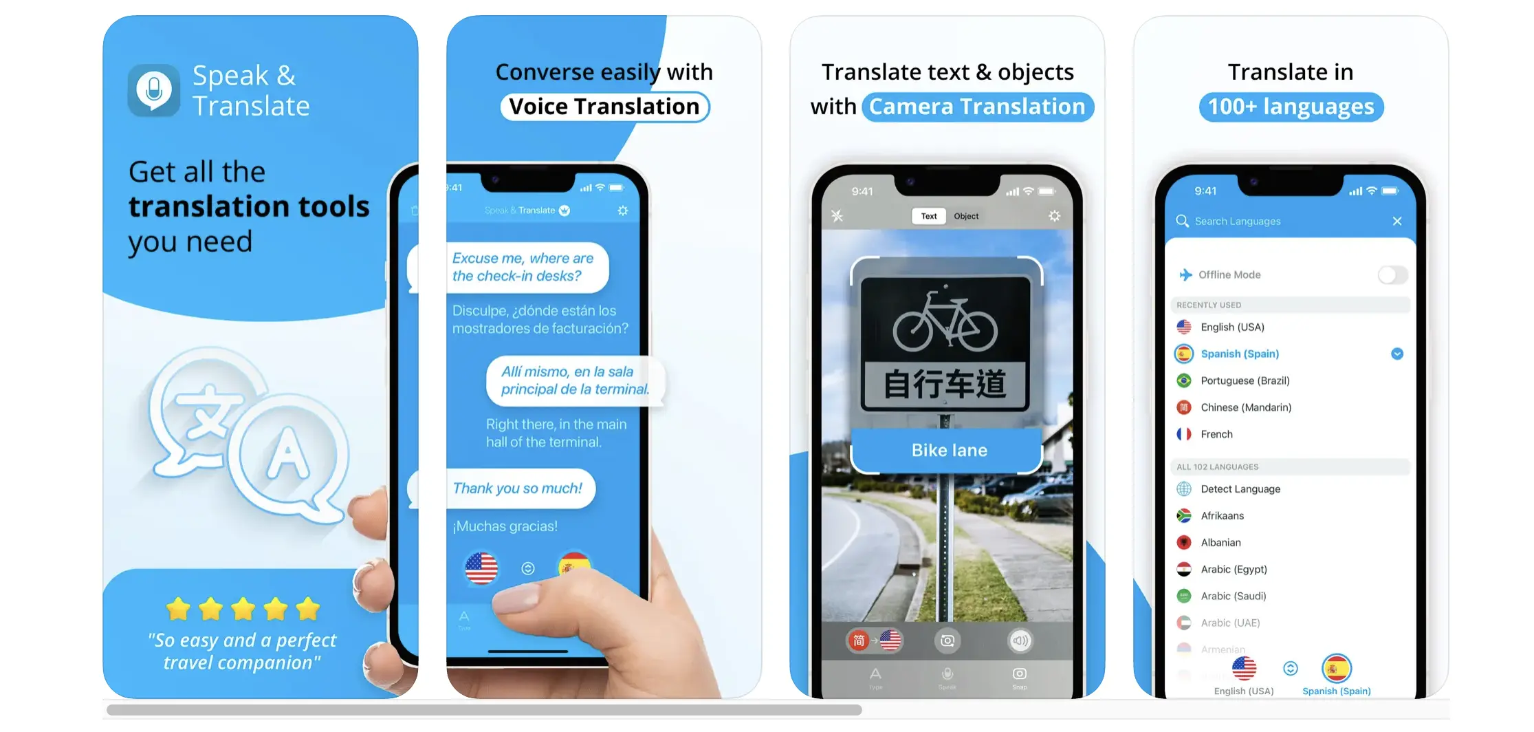 The app store page of Speak & Translate app.
