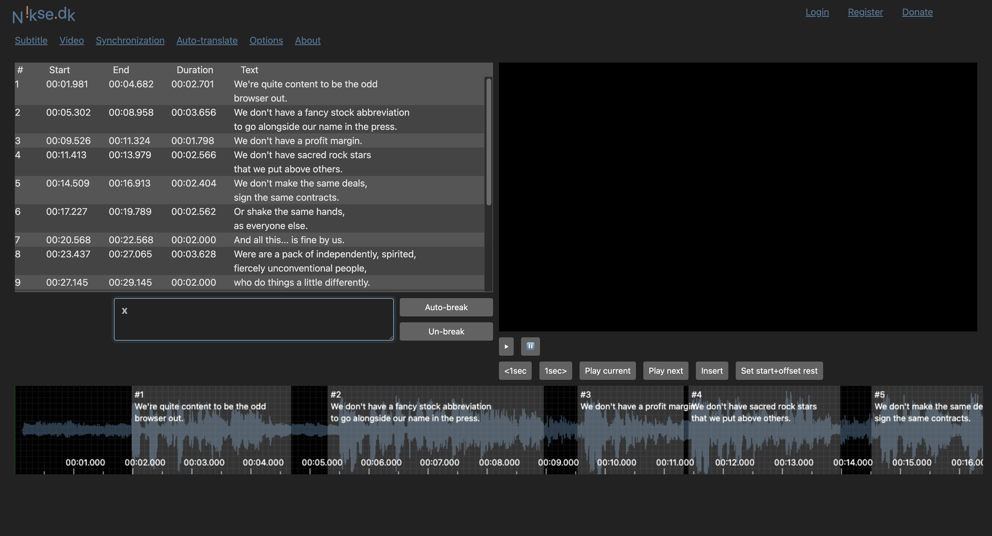 Subtitle Edit desktop AI subtitle generator interface 