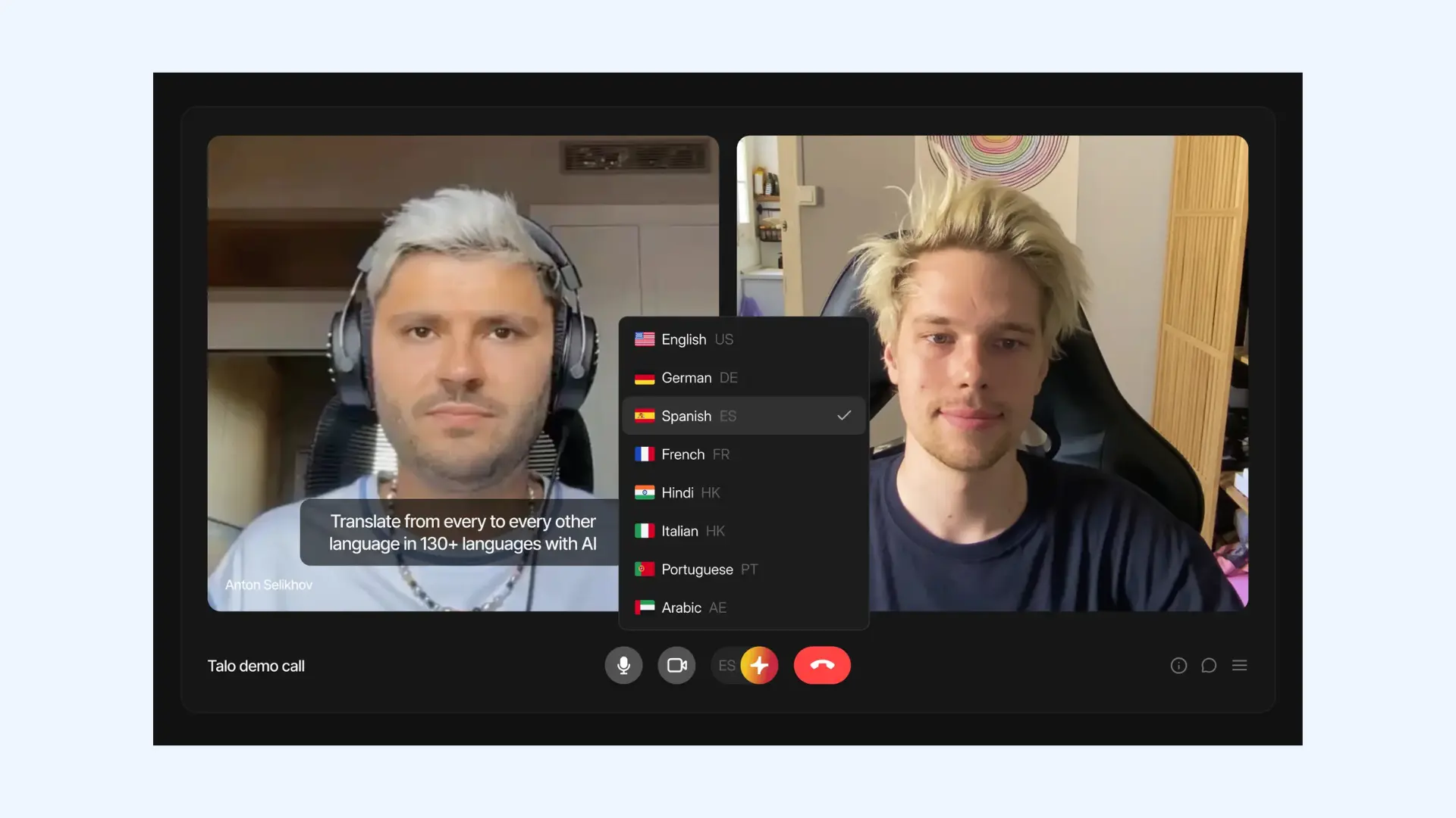 The interface of Talo AI.