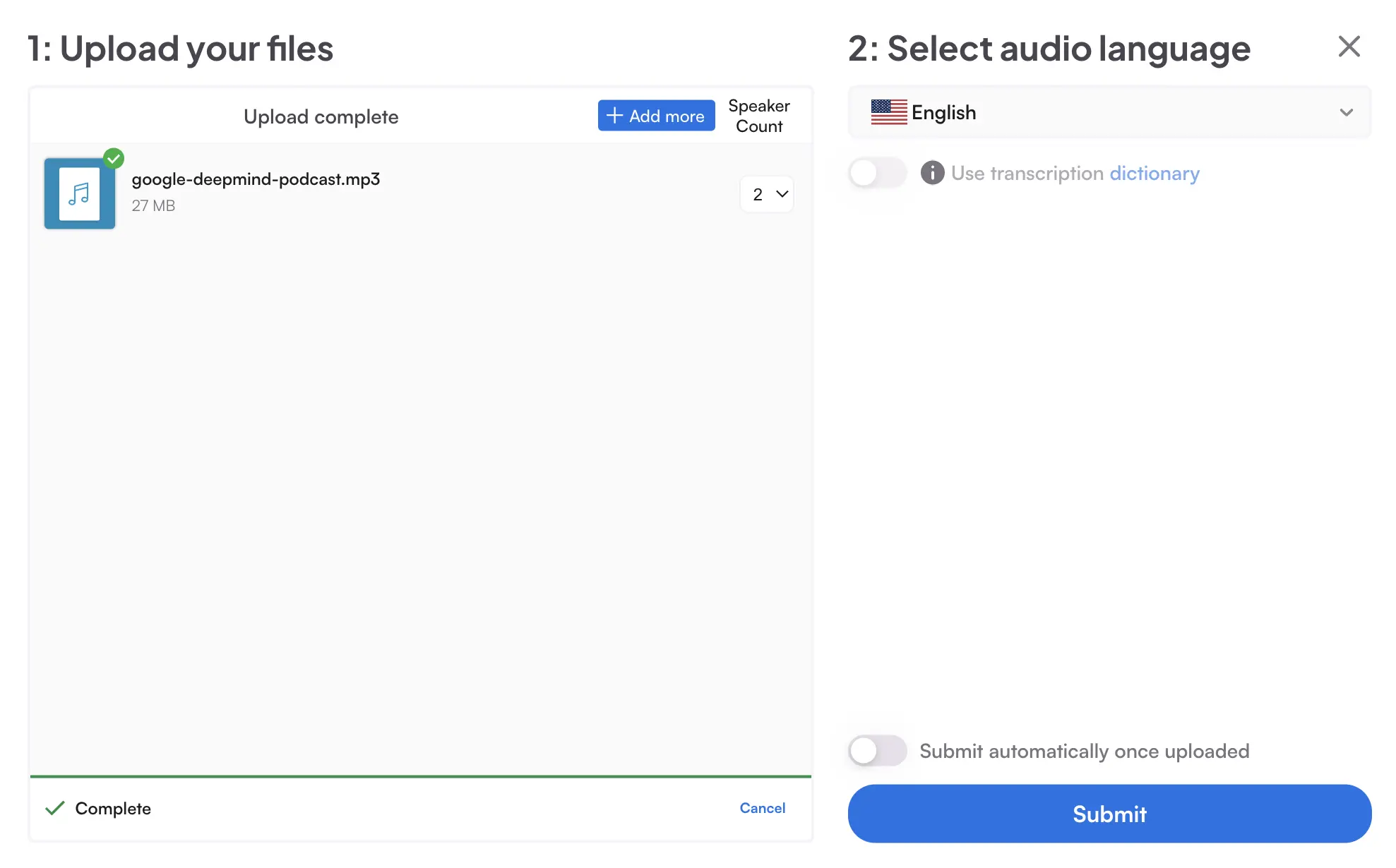 How to upload Spotify podcast audio files to Maestra.