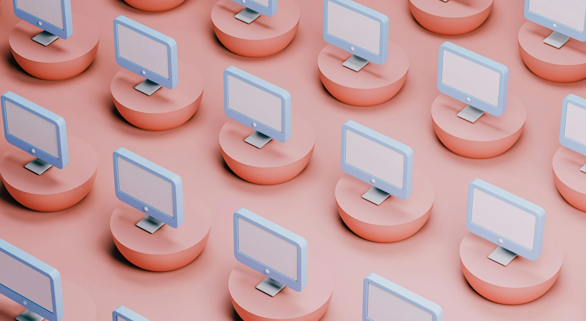 A grid pattern of computer monitors, suggesting multiple tools.