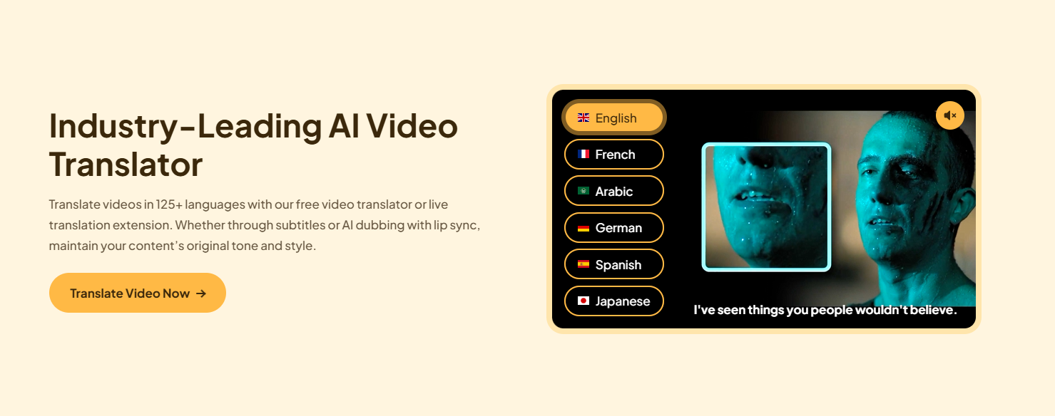 Maestra's AI video translator landing page