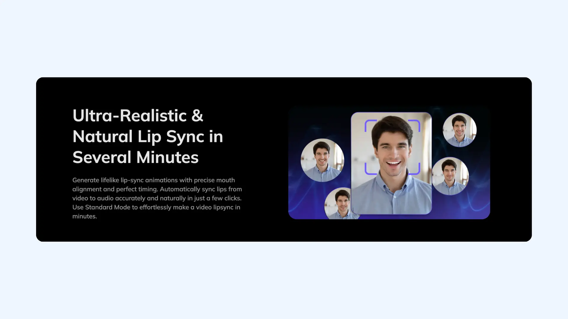 The web page of Vozo AI for the platform's lip sync feature.