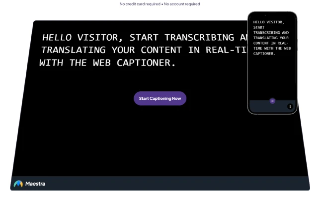 Generate live captions with Maestra AI.