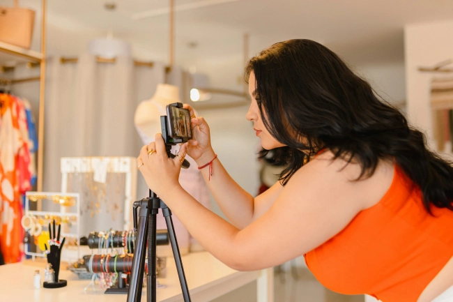 A YouTuber preparing to film a video.
