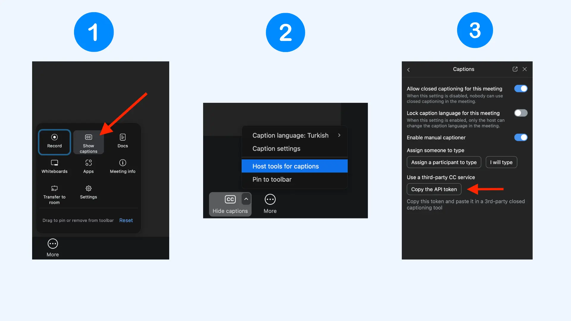 How to get an API token from Zoom for live translation.