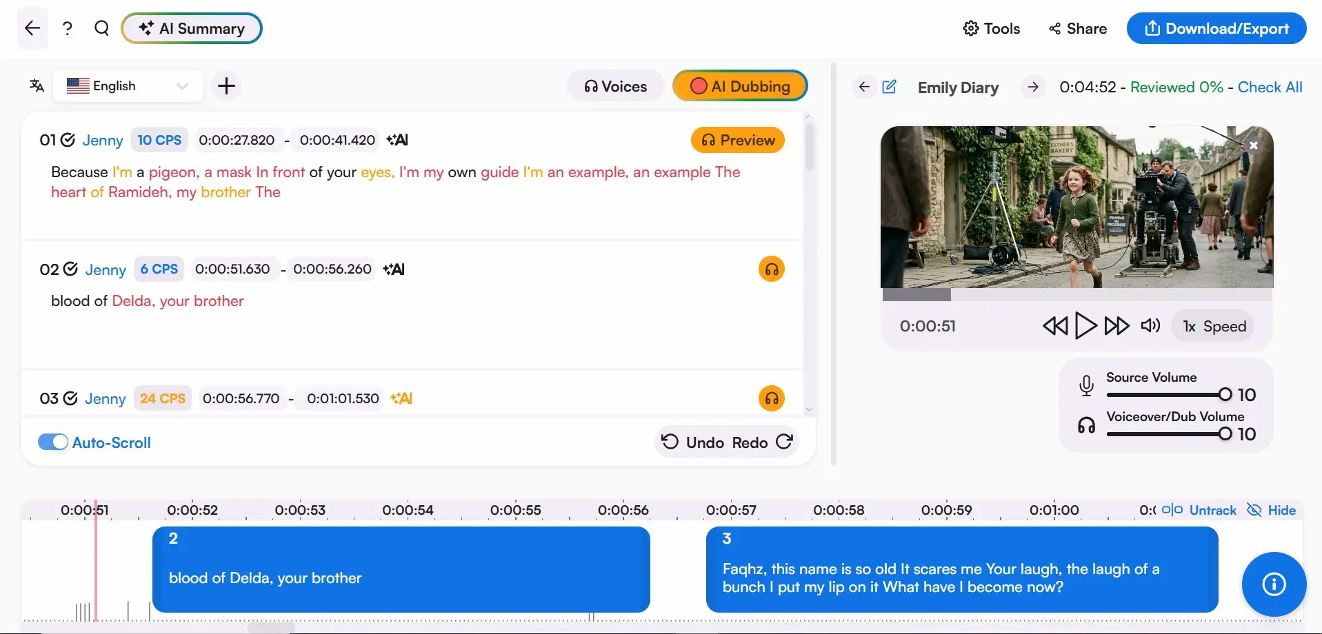 maestra voiceover section screenshot showing a cover image and editor