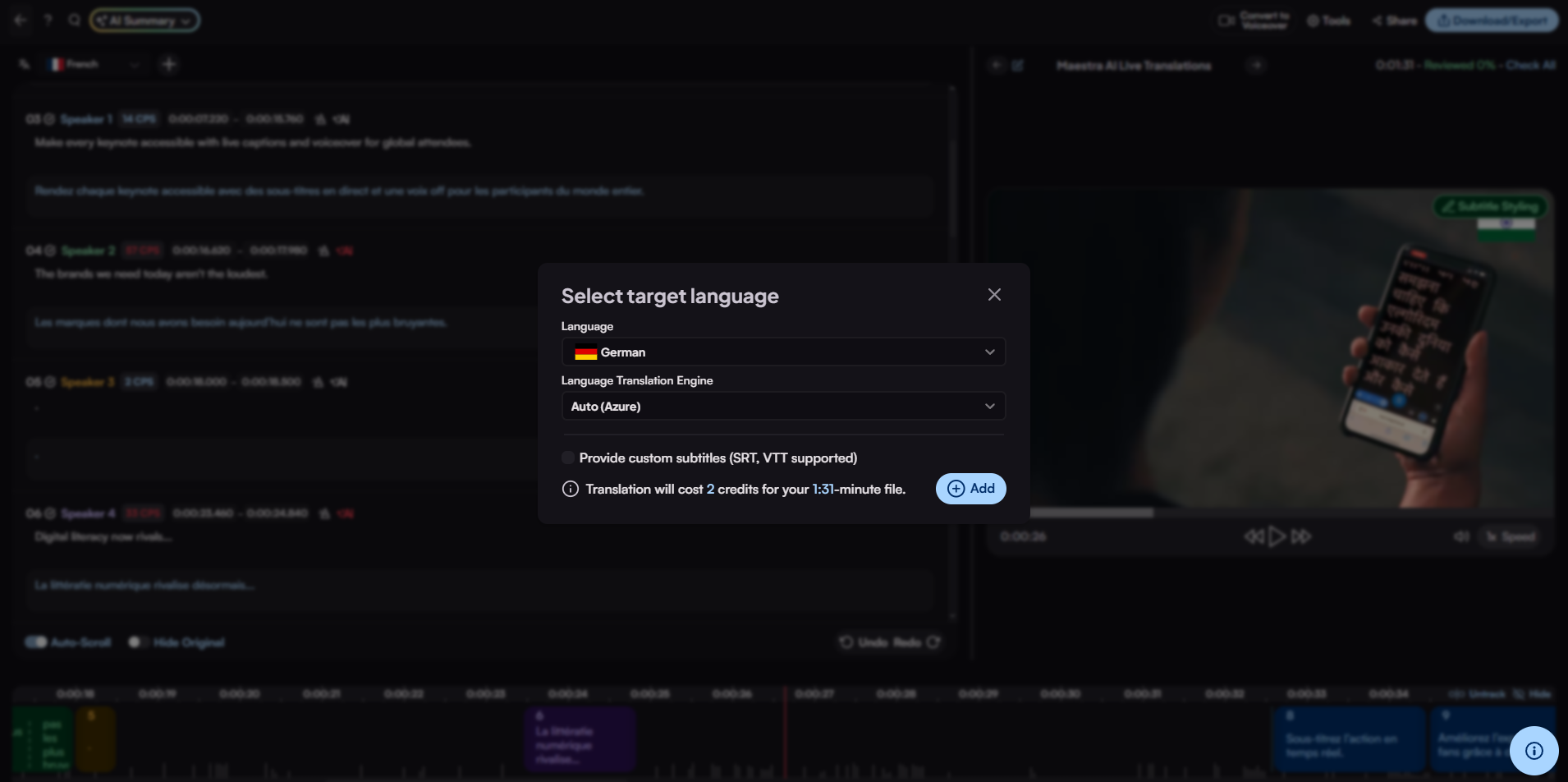 Translation options