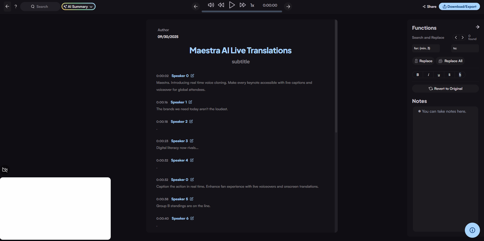 Transcript Editor