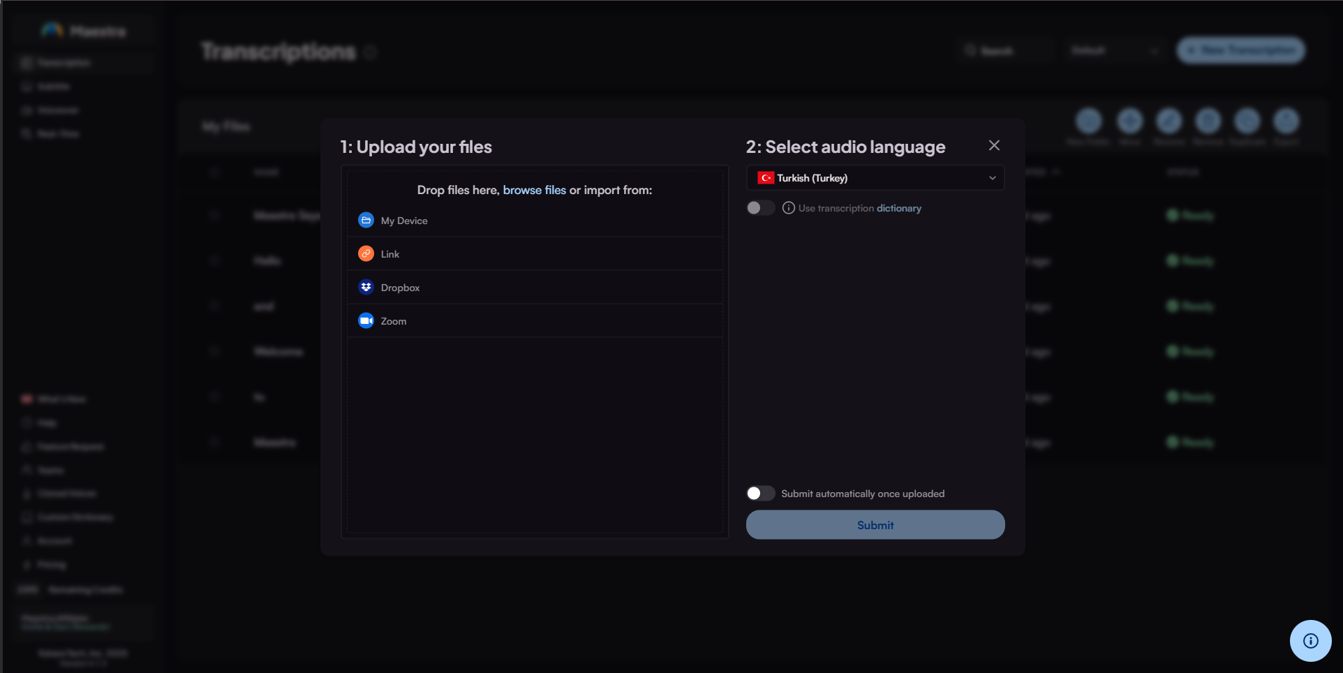 Language Selection