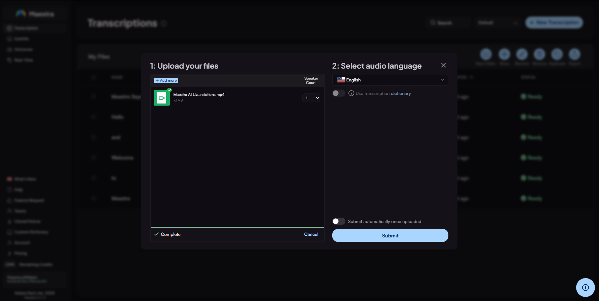 Upload Process
