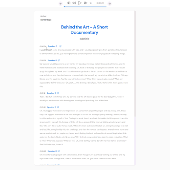 Automatically transcribe Bengali audio to text and edit the transcript