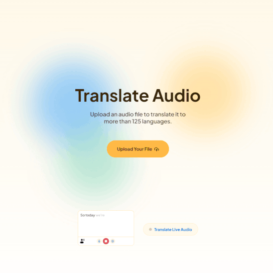 Upload an audio file and choose languages