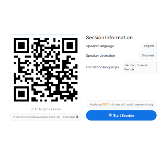 Session sharing via QR code