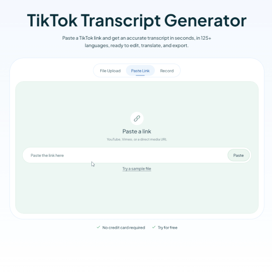Upload a TikTok video by pasting the URL
