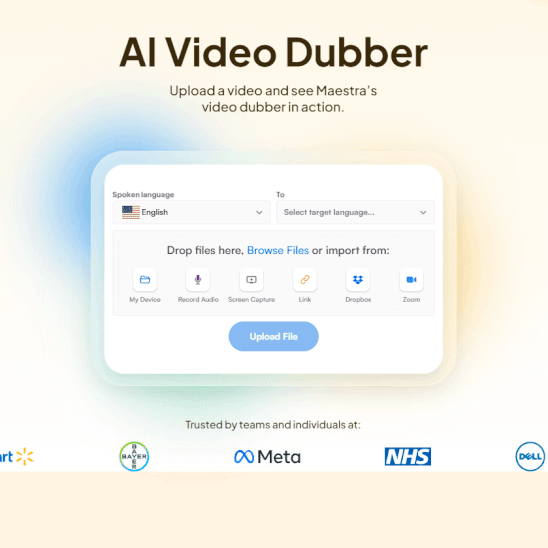 Upload a file and choose languages