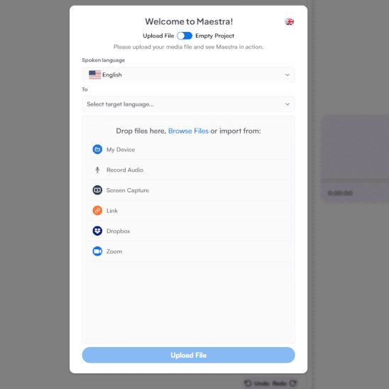 Language selection
