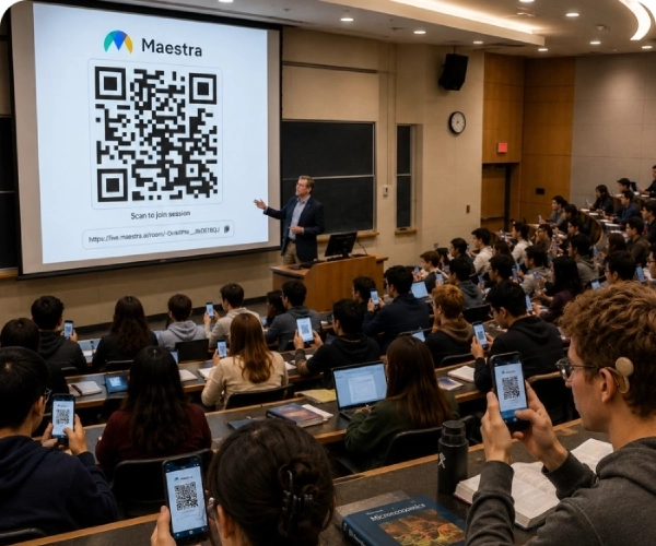 Multilingual session sharing via QR code of a training session